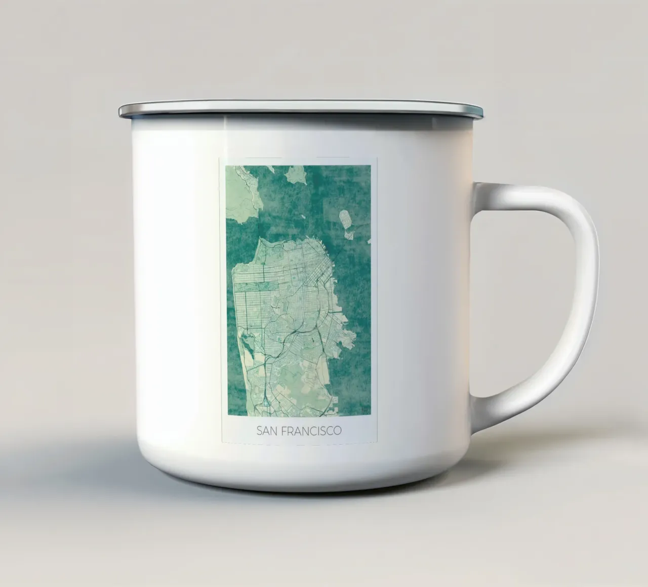 San Fransico Vintage tazza in smalto da Hubert Roguski
