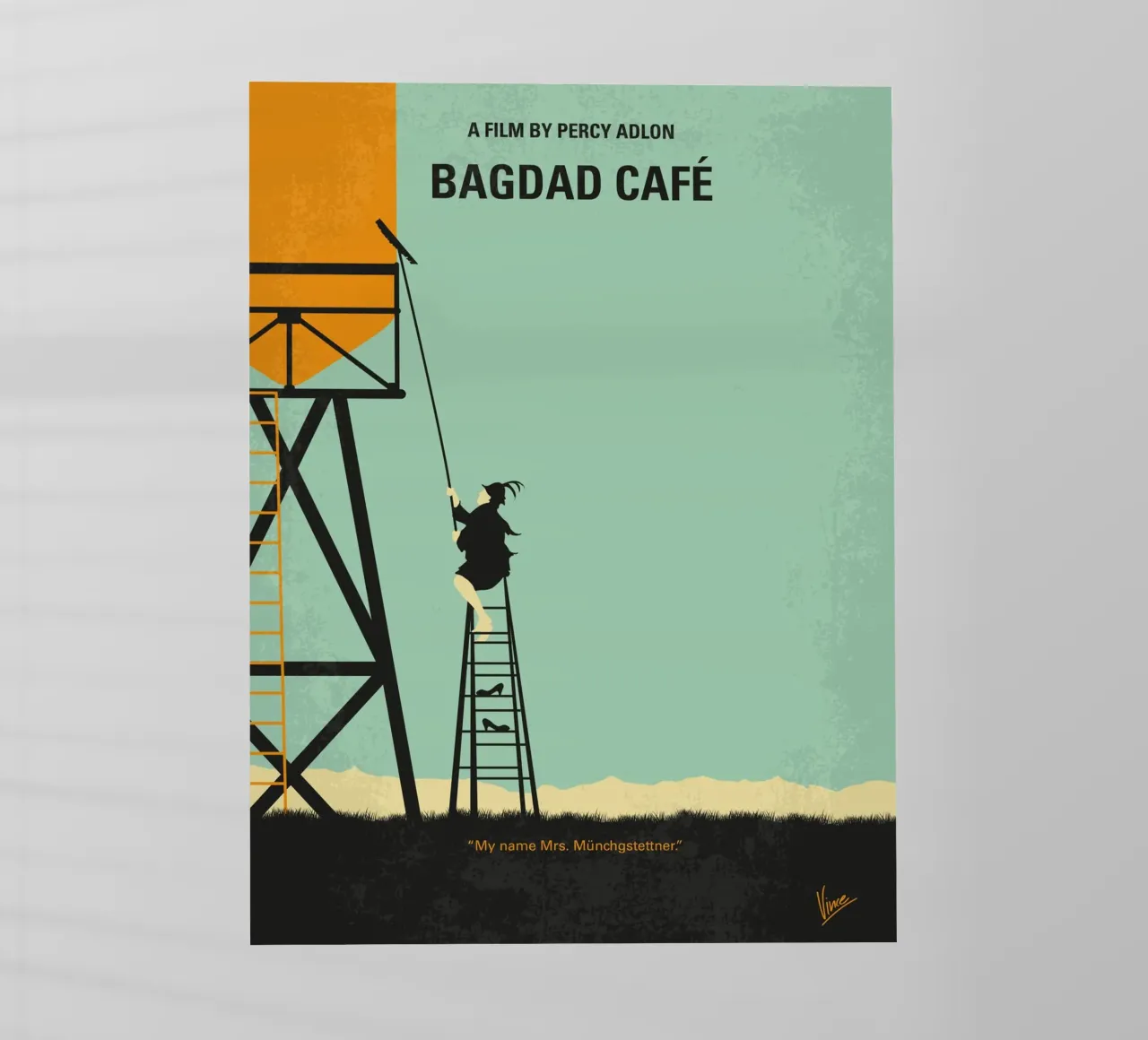 No964 My Bagdad Cafe minimal movie poster pellicola backlit da Chungkong