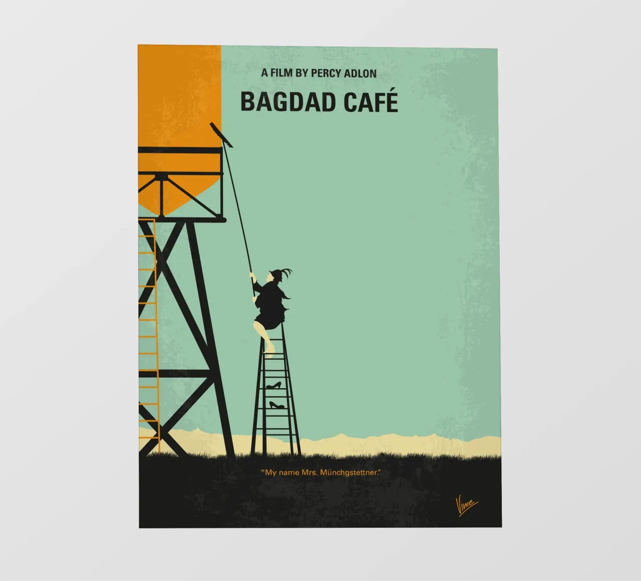 No964 My Bagdad Cafe minimal movie poster pellicola backlit da Chungkong