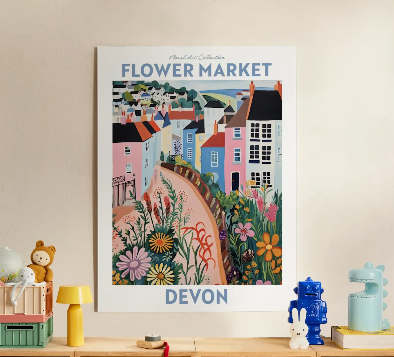 Mercato dei fiori, Devon, Inghilterra - Viaggio Botanico plexiglass da Peaches Art Prints