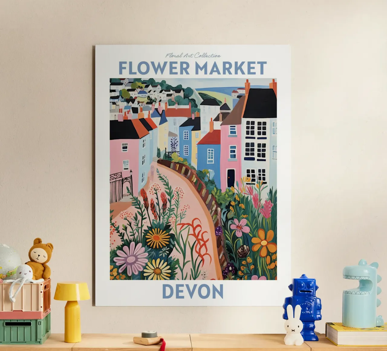 Mercato dei fiori, Devon, Inghilterra - Viaggio Botanico alluminio dibond da Peaches Art Prints