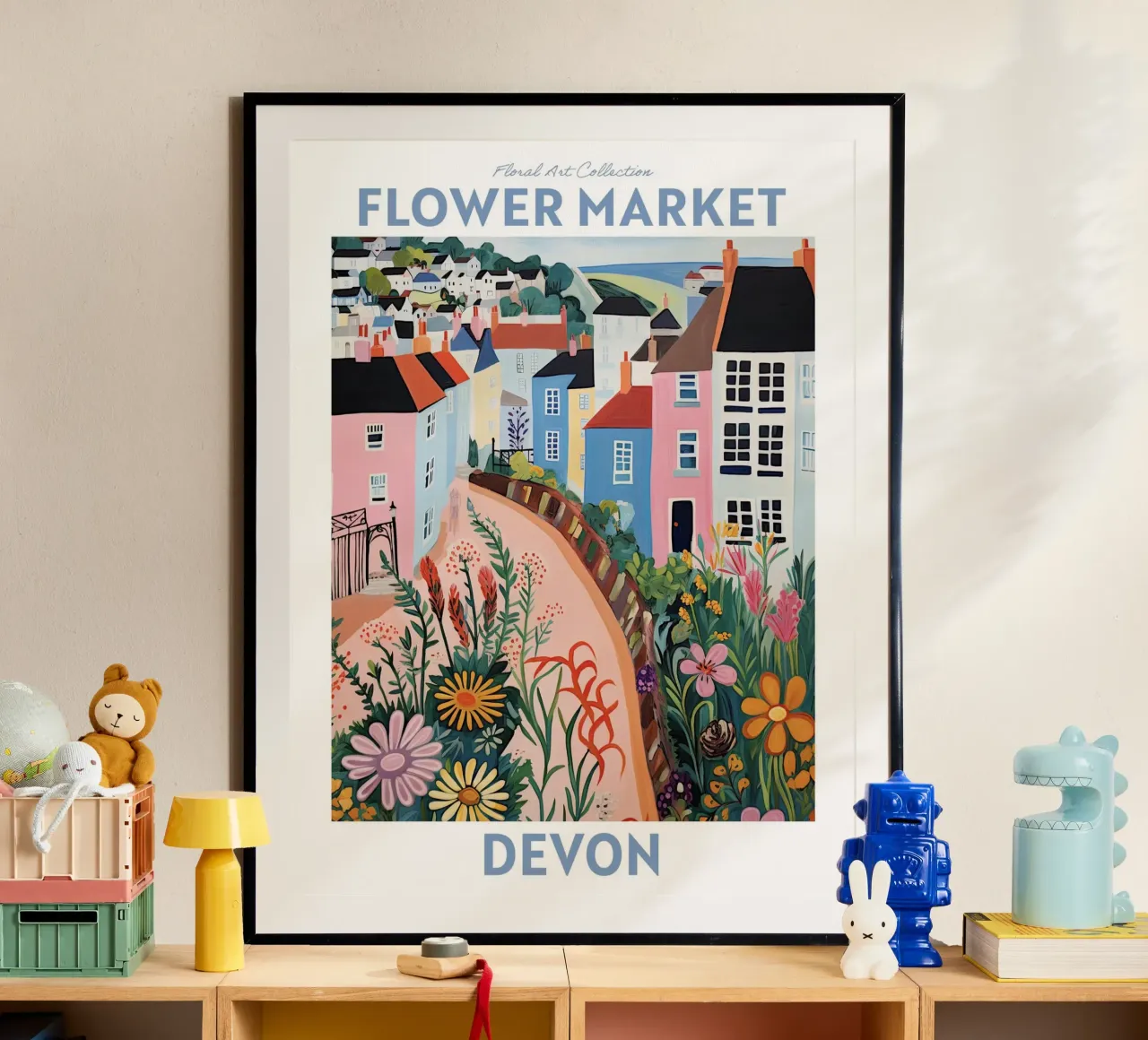 Mercato dei fiori, Devon, Inghilterra - Viaggio Botanico poster da Peaches Art Prints