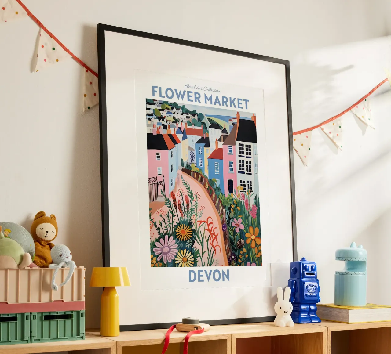Mercato dei fiori, Devon, Inghilterra - Viaggio Botanico poster da Peaches Art Prints