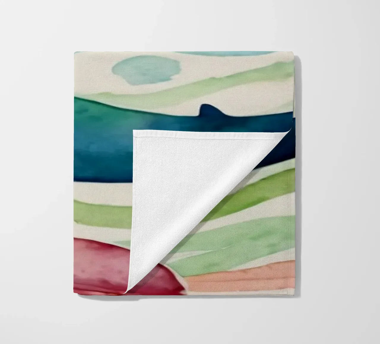 Illustrazione colorata ad acquerello con diverse balene telo mare da DesignDoodle