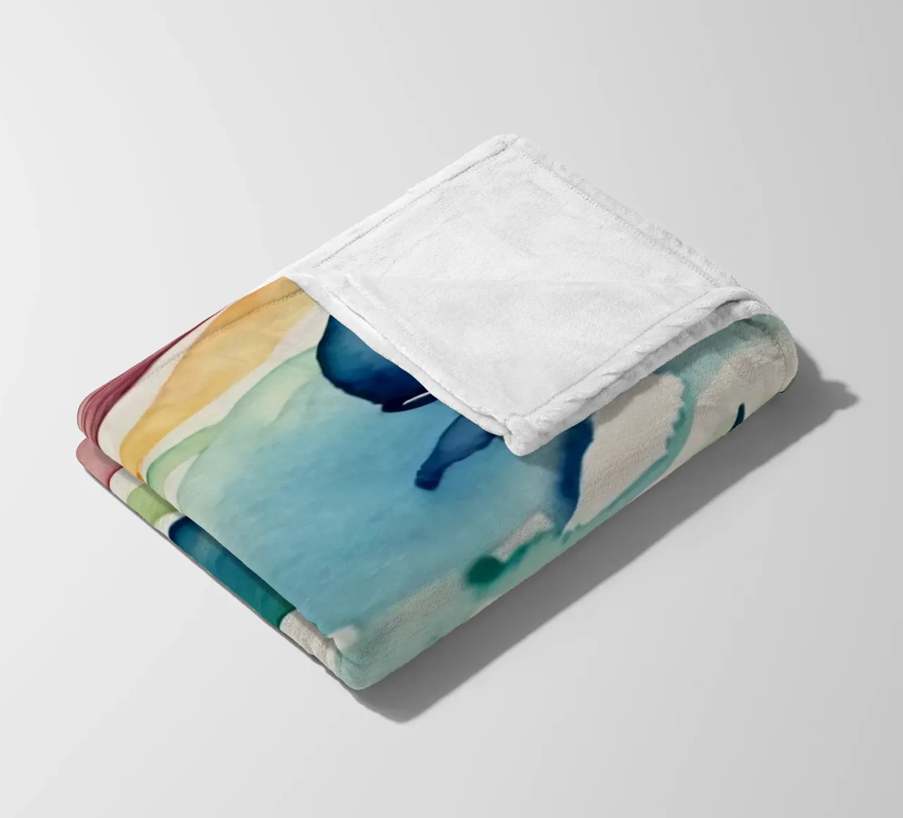 Illustrazione colorata ad acquerello con diverse balene coperta in pile da DesignDoodle