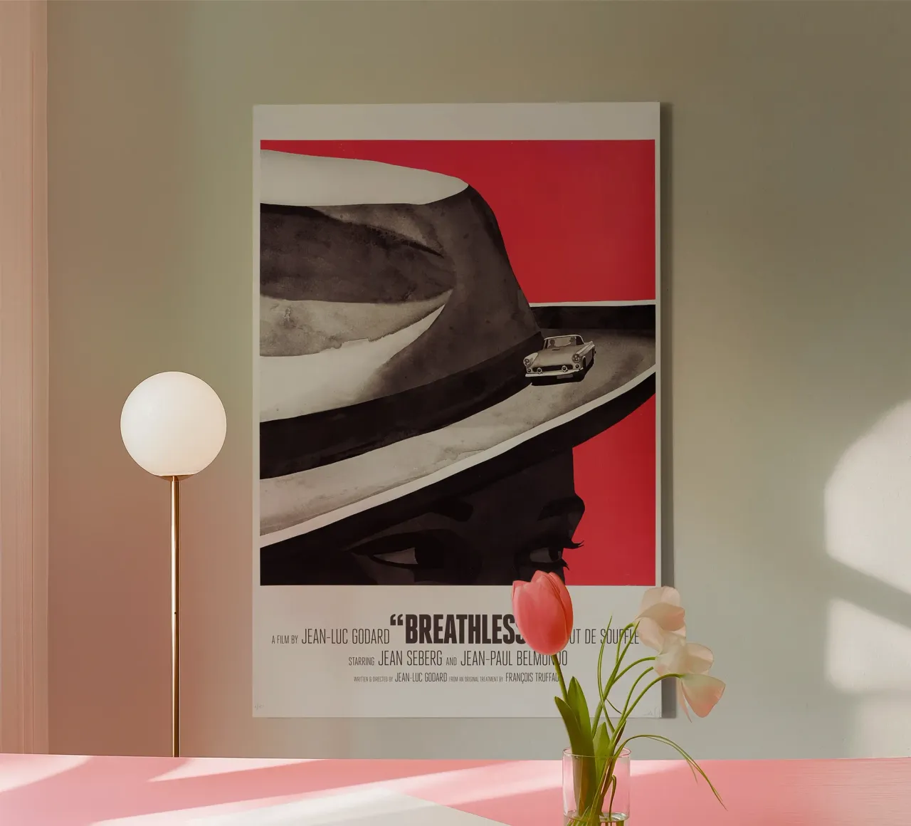 Breathless Movie (A bout de souffle) tela con Cornice a cassetta da Attaboy Dsgn