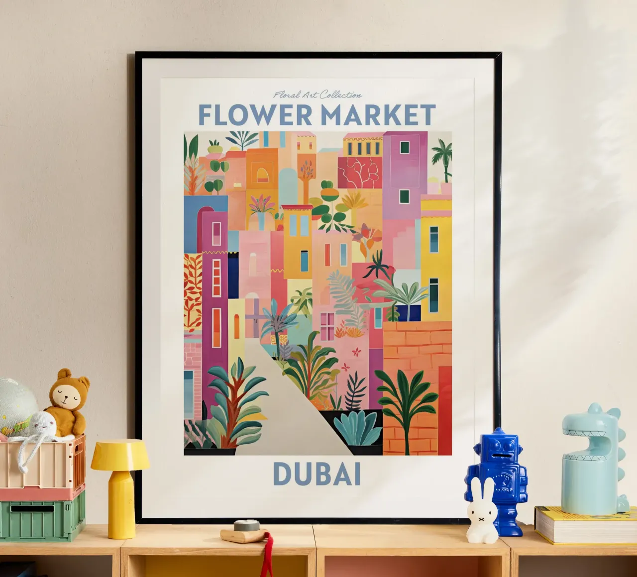 Mercato dei fiori di Dubai, Emirati Arabi Uniti - Viaggio Botanico poster da Peaches Art Prints