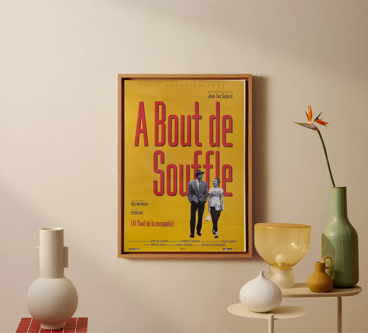 A bout de souffle (Breathless Movie) canvas met Baklijst van Attaboy Dsgn
