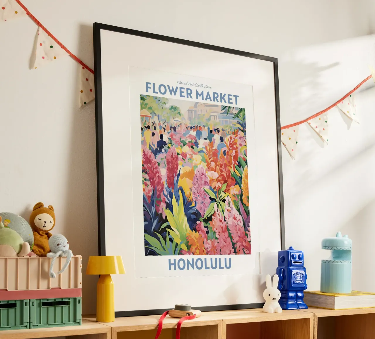 Mercato dei fiori, Honolulu, Hawaii - Viaggio Botanico carta hahnemühle da Peaches Art Prints