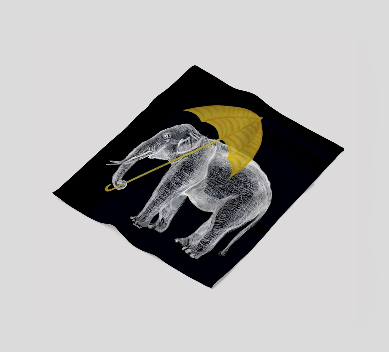 Elephant with Umbrella 2 coperta in pile da Amalia Restrepo