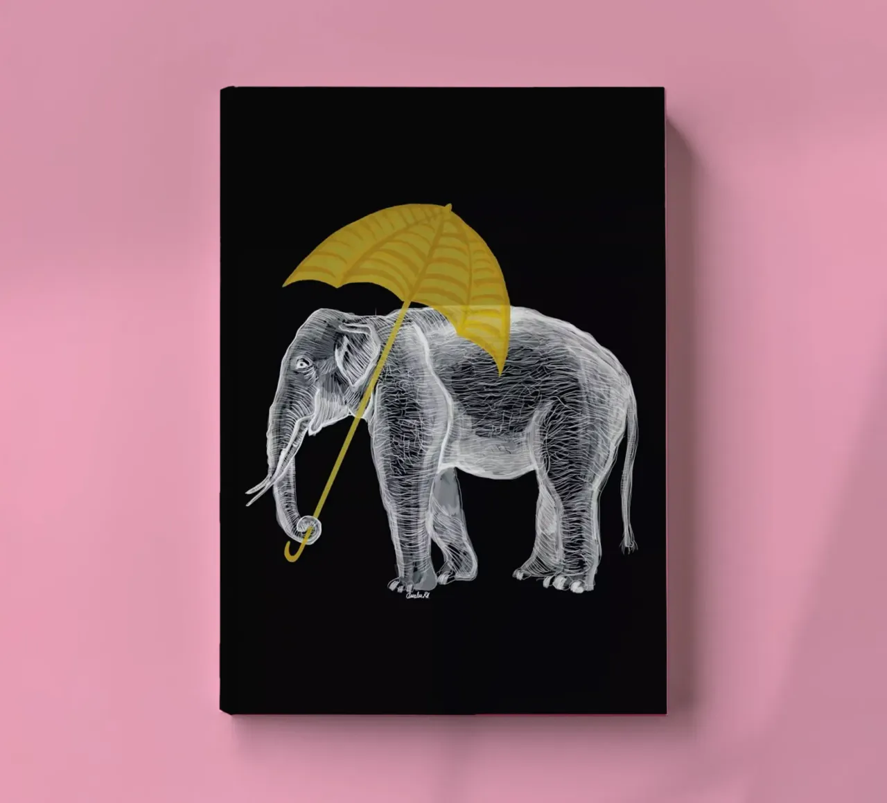 Elephant with Umbrella 2 notebook by Amalia Restrepo