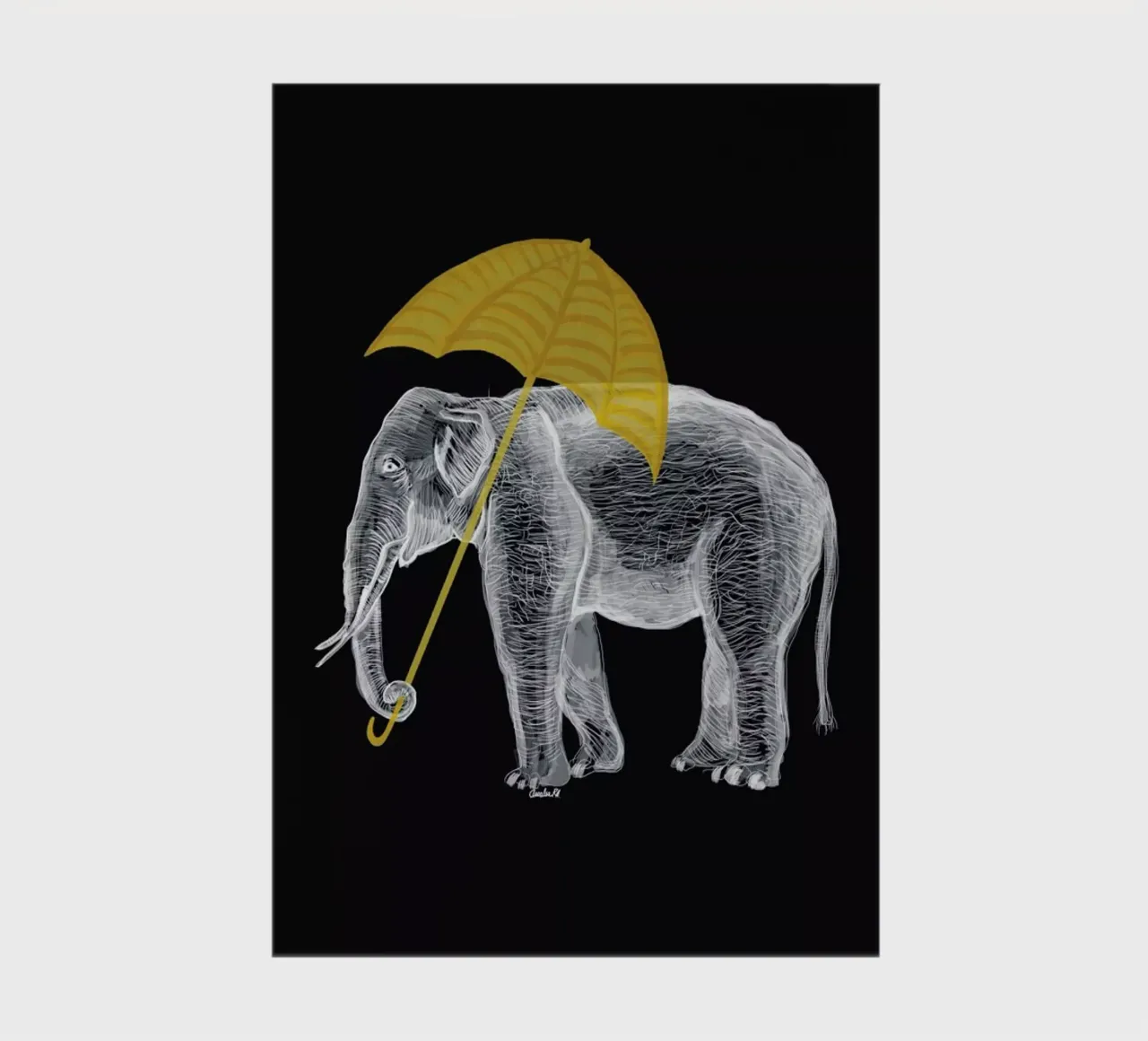 Elephant with Umbrella 2 notebook by Amalia Restrepo