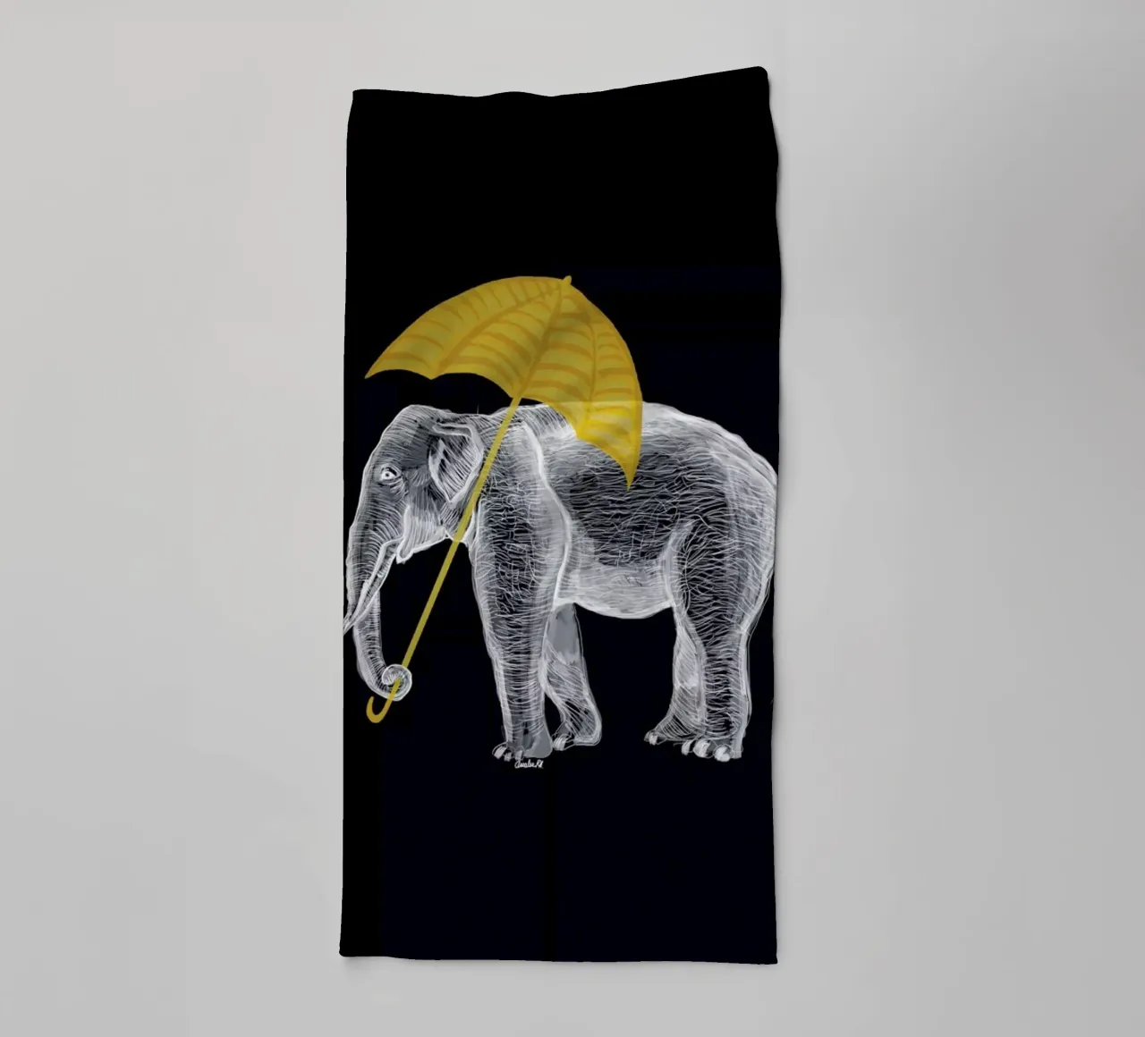 Elephant with Umbrella 2 asciugamano da bagno da Amalia Restrepo