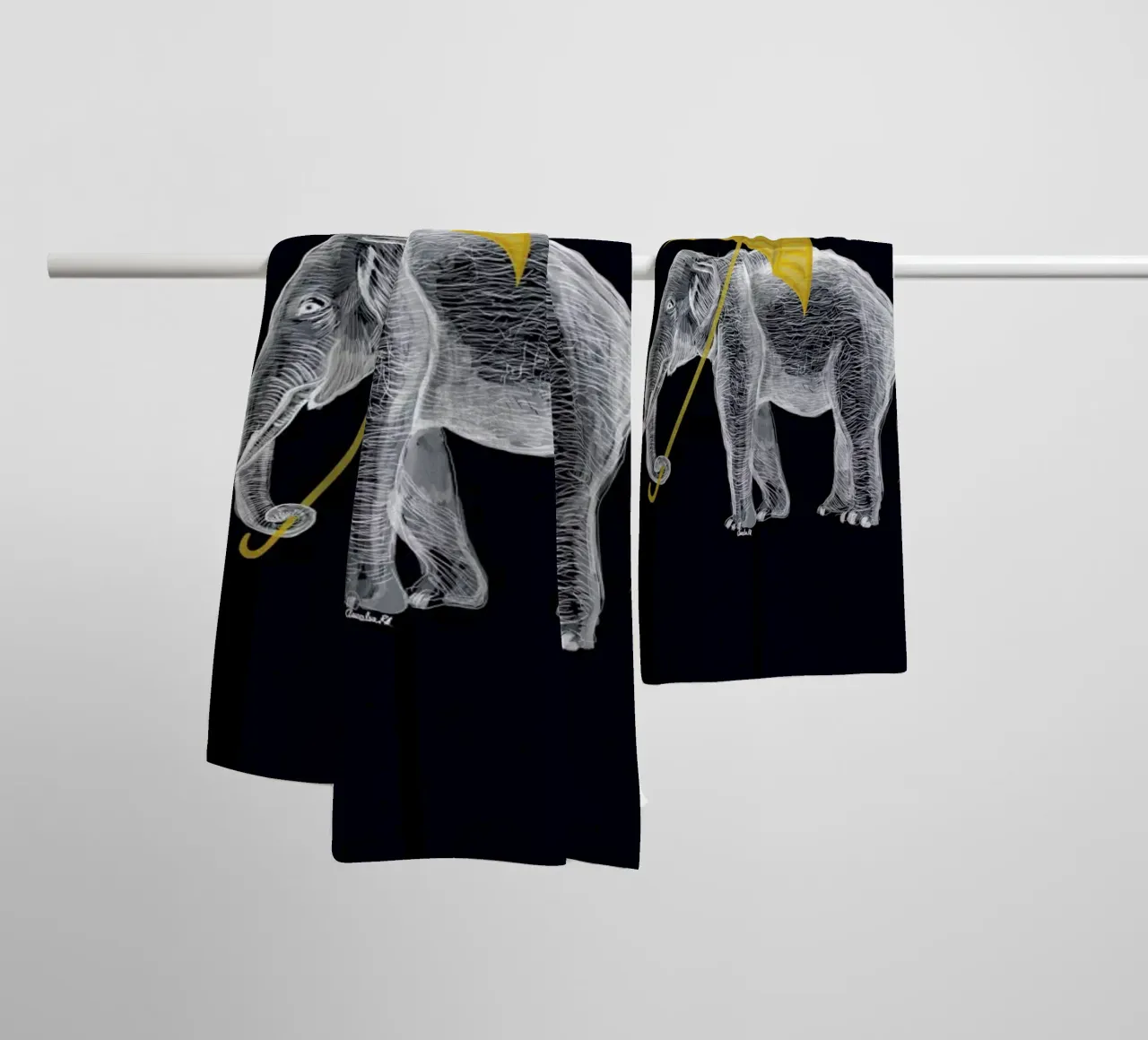 Elephant with Umbrella 2 asciugamano da bagno da Amalia Restrepo