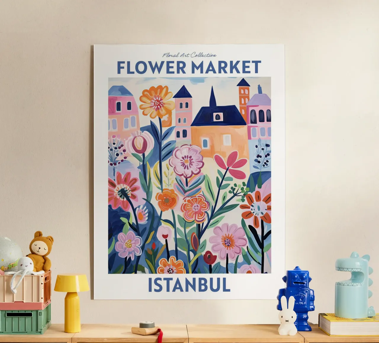Mercato dei fiori, Istanbul, Turchia - Viaggio botanico plexiglass da Peaches Art Prints