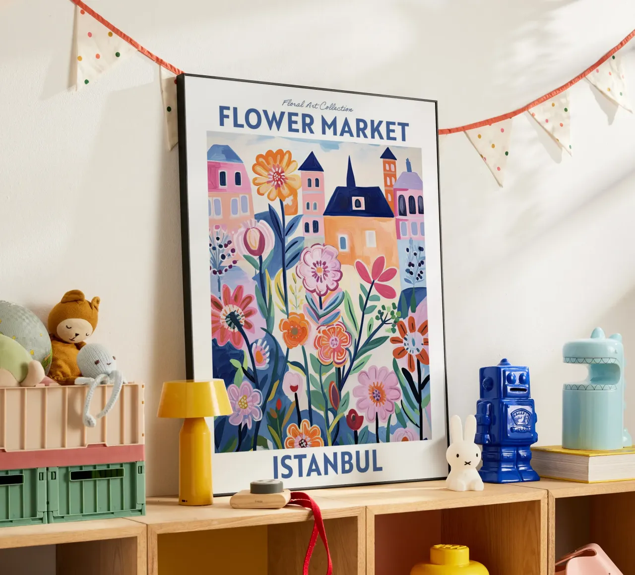 Mercato dei fiori, Istanbul, Turchia - Viaggio botanico alluminio dibond da Peaches Art Prints