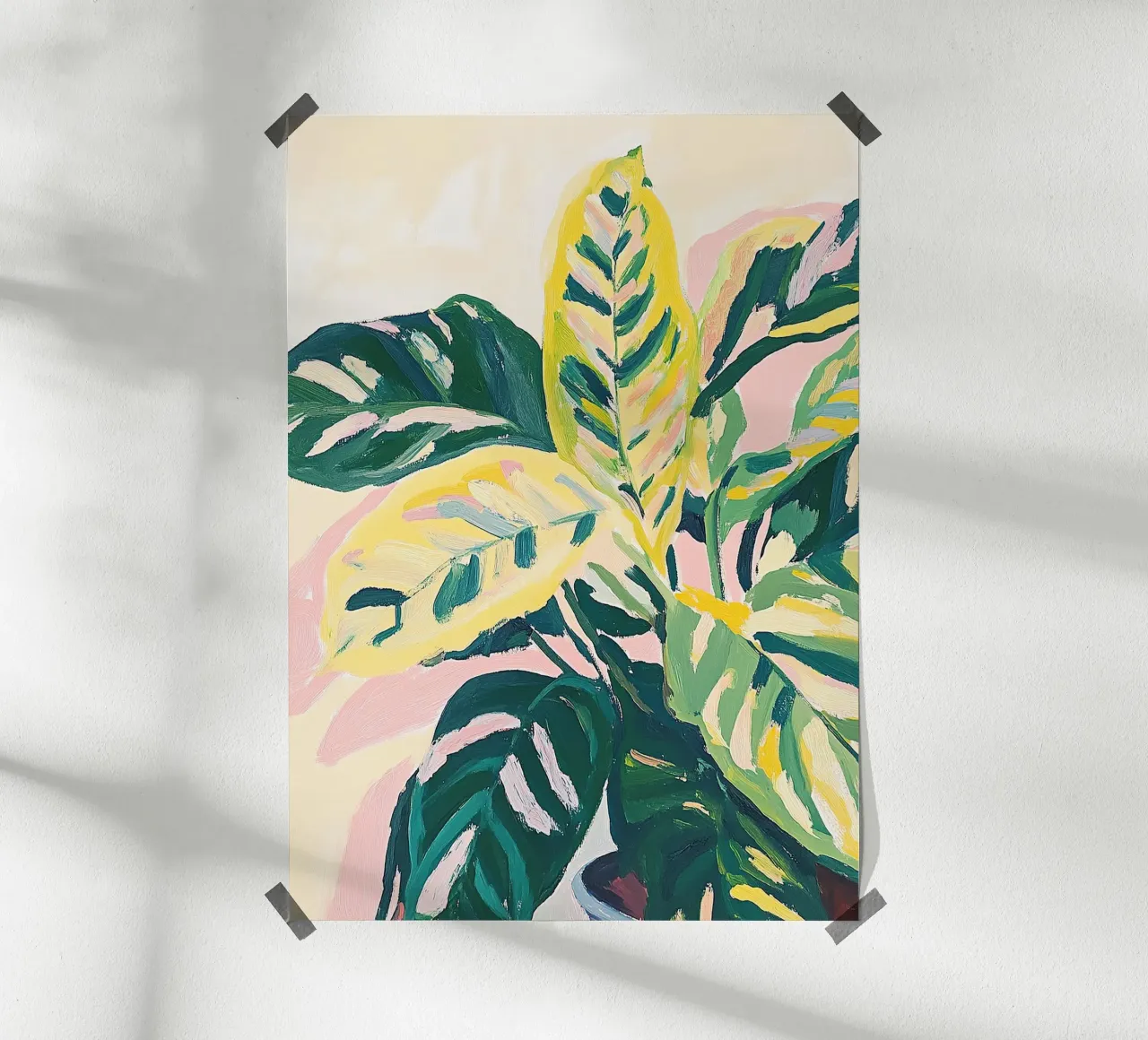 Pianta botanica Calathea Pastello Moderna poster da Euphoria Theresa