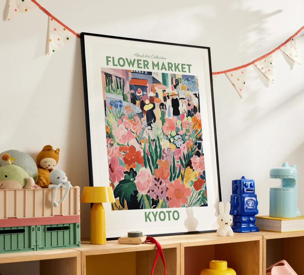 Mercato dei fiori, Kyoto, Giappone - Viaggio Botanico carta hahnemühle da Peaches Art Prints