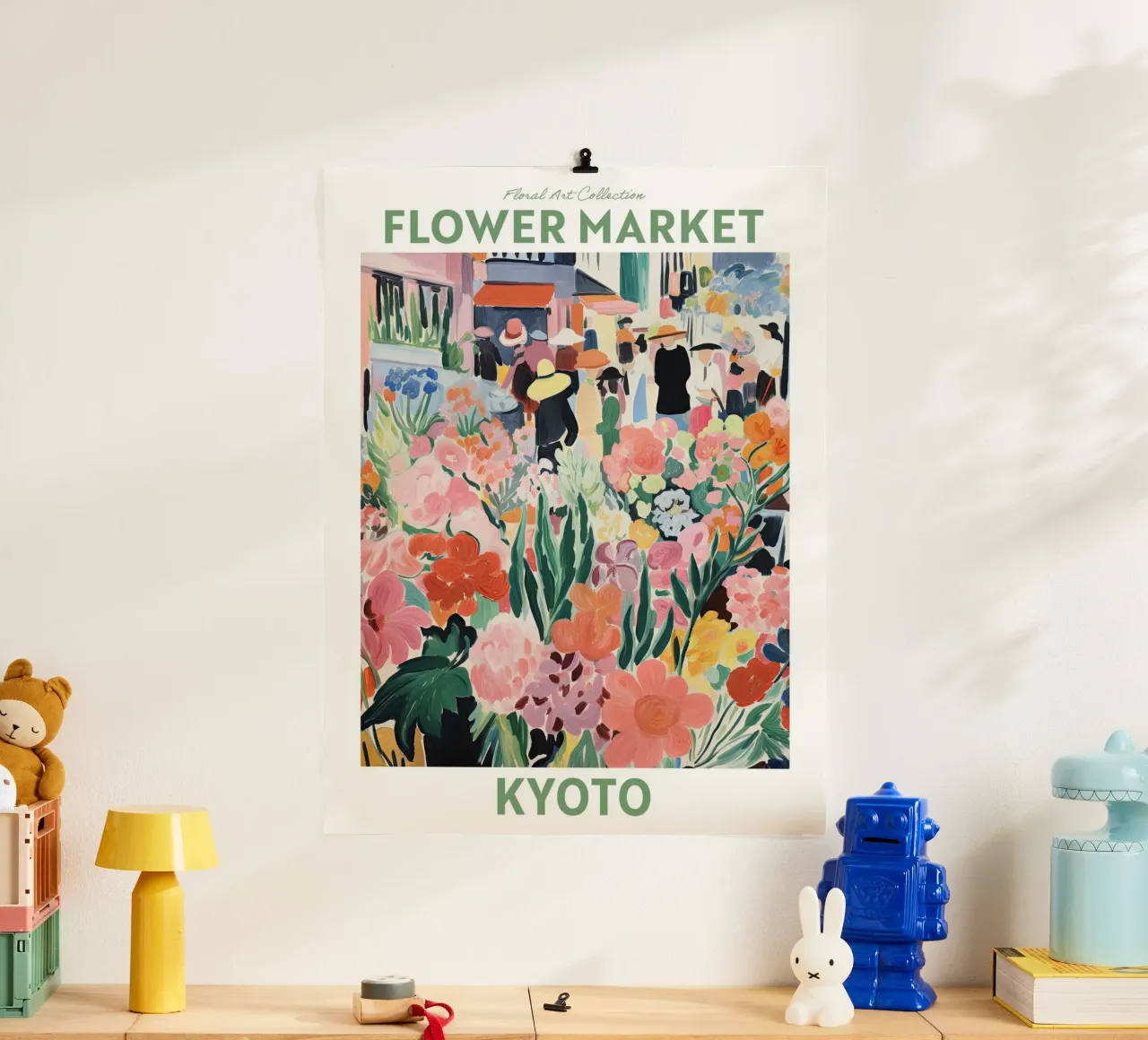 Mercato dei fiori, Kyoto, Giappone - Viaggio Botanico carta hahnemühle da Peaches Art Prints