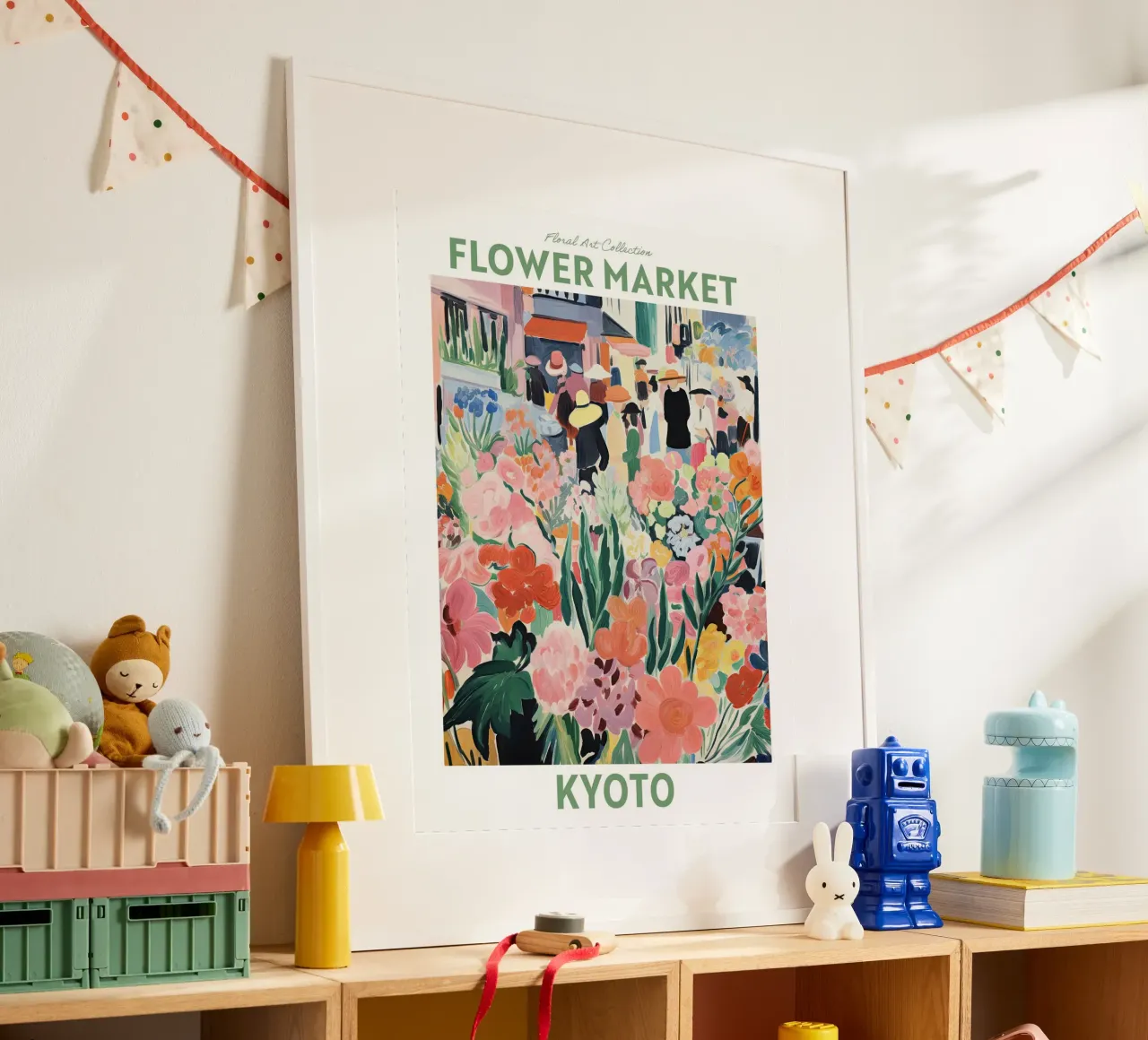 Mercato dei fiori, Kyoto, Giappone - Viaggio Botanico carta hahnemühle da Peaches Art Prints