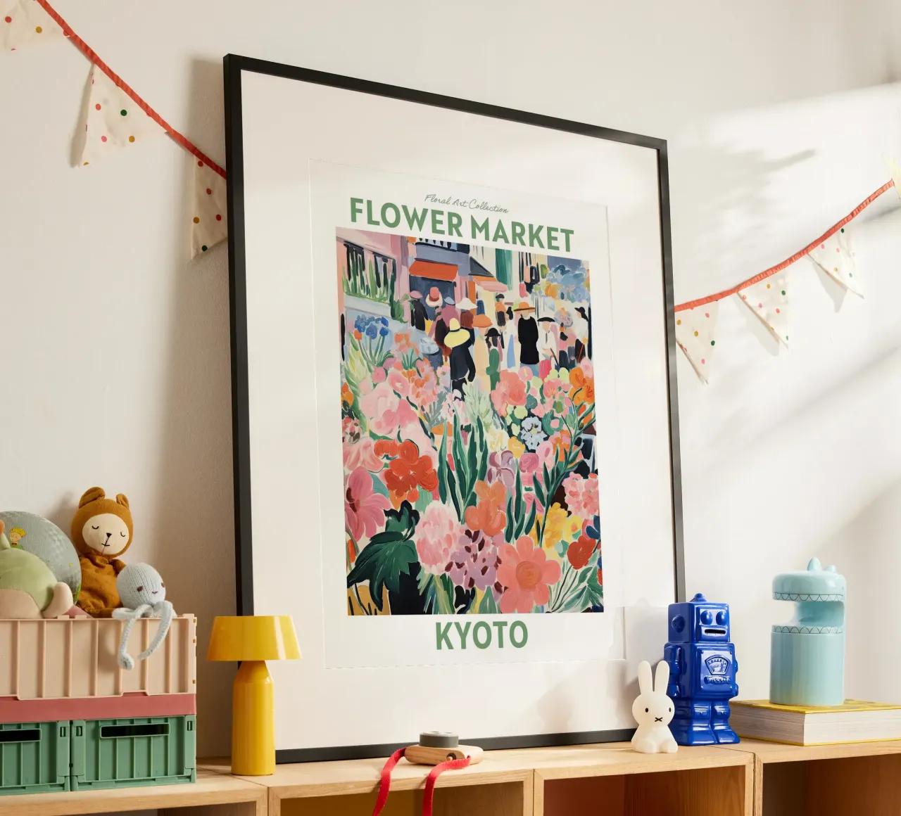 Mercato dei fiori, Kyoto, Giappone - Viaggio Botanico carta hahnemühle da Peaches Art Prints