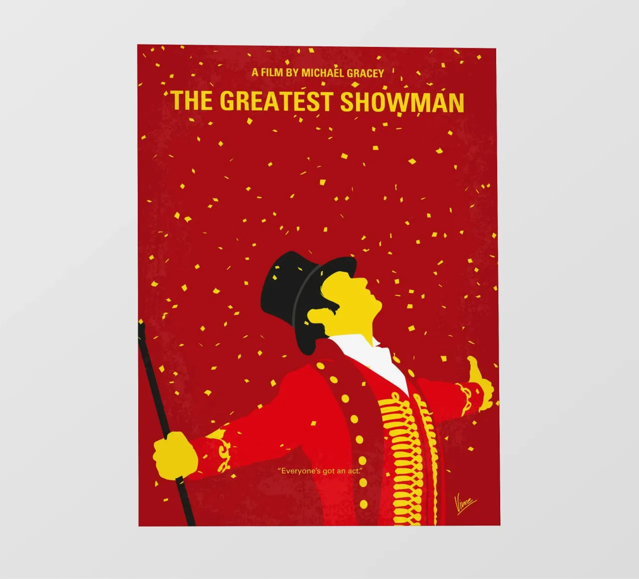 No965 My The Greatest Showman minimal movie poster telo in pvc da Chungkong