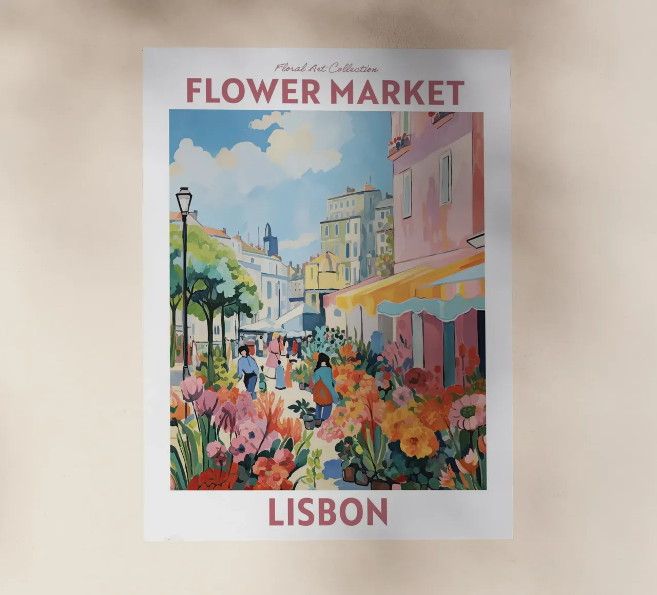 Mercato dei fiori, Lisbona, Portogallo Viaggio botanico pellicola backlit da Peaches Art Prints