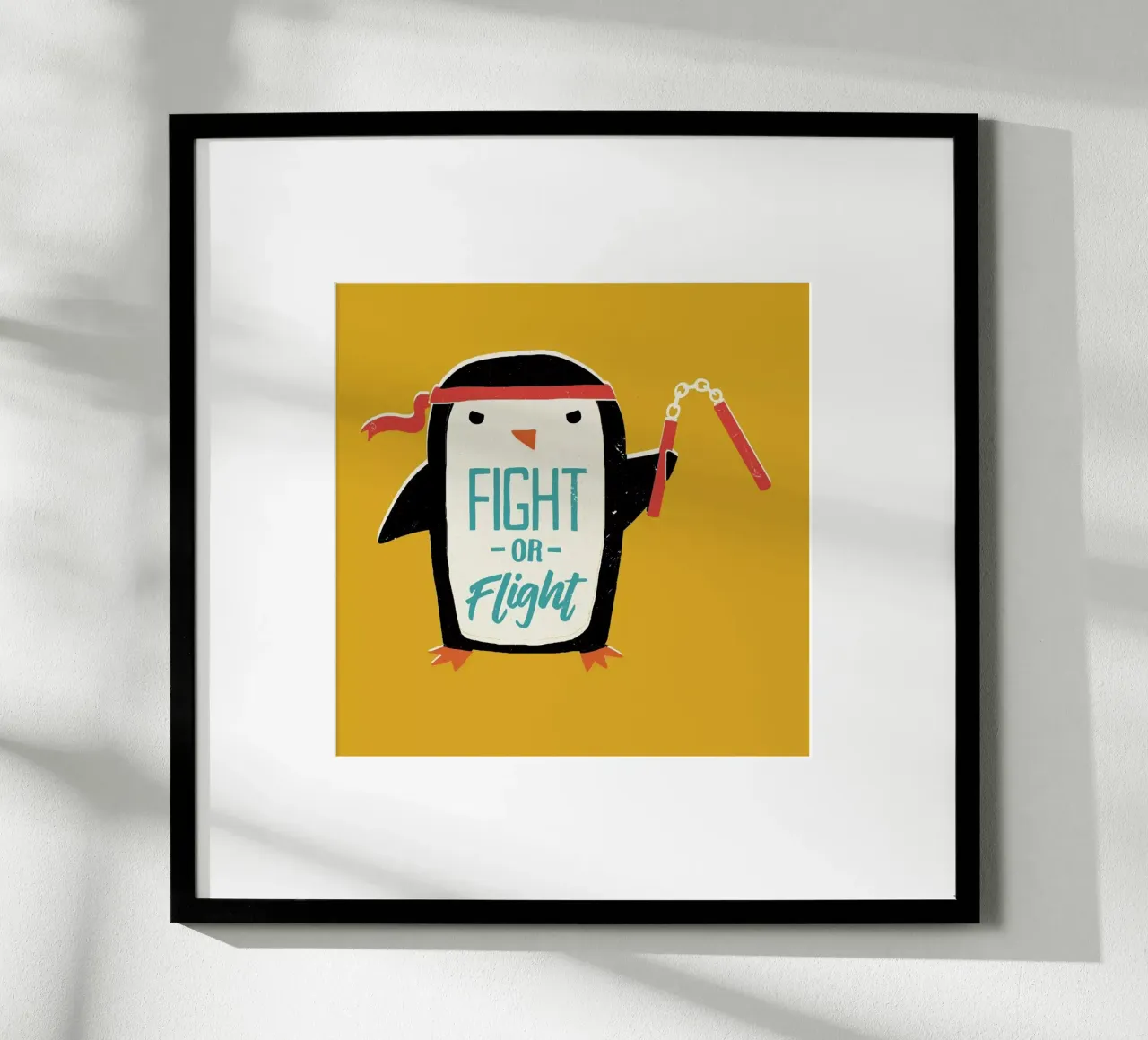 Fight Or Flight poster con telaio in legno da DinoMike