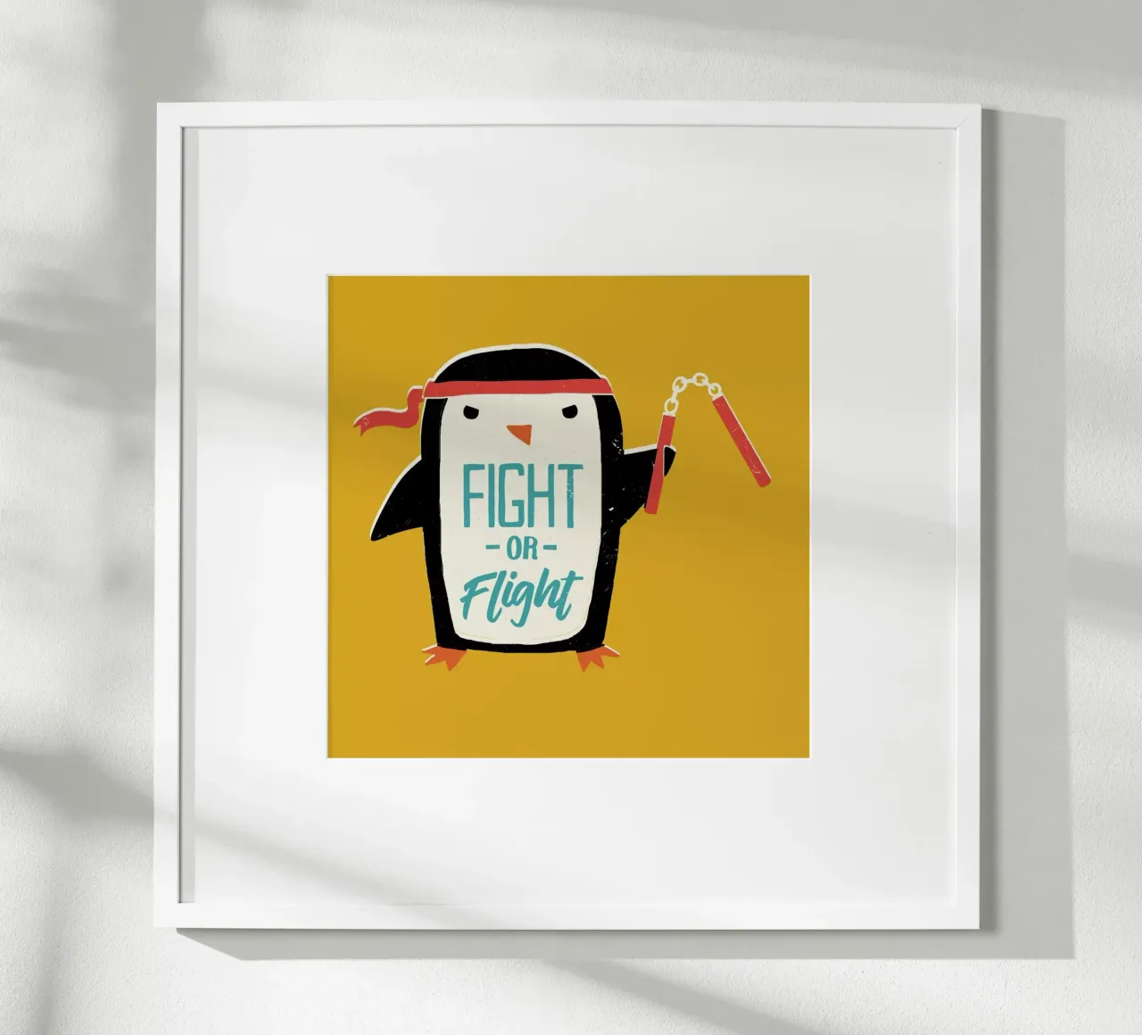 Fight Or Flight poster con telaio in legno da DinoMike