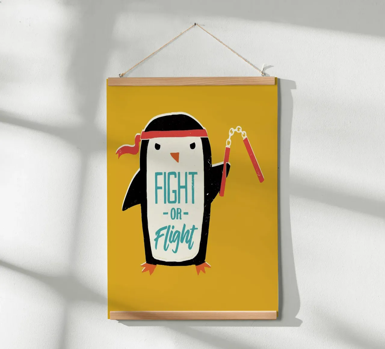 Fight Or Flight poster con telaio in legno da DinoMike