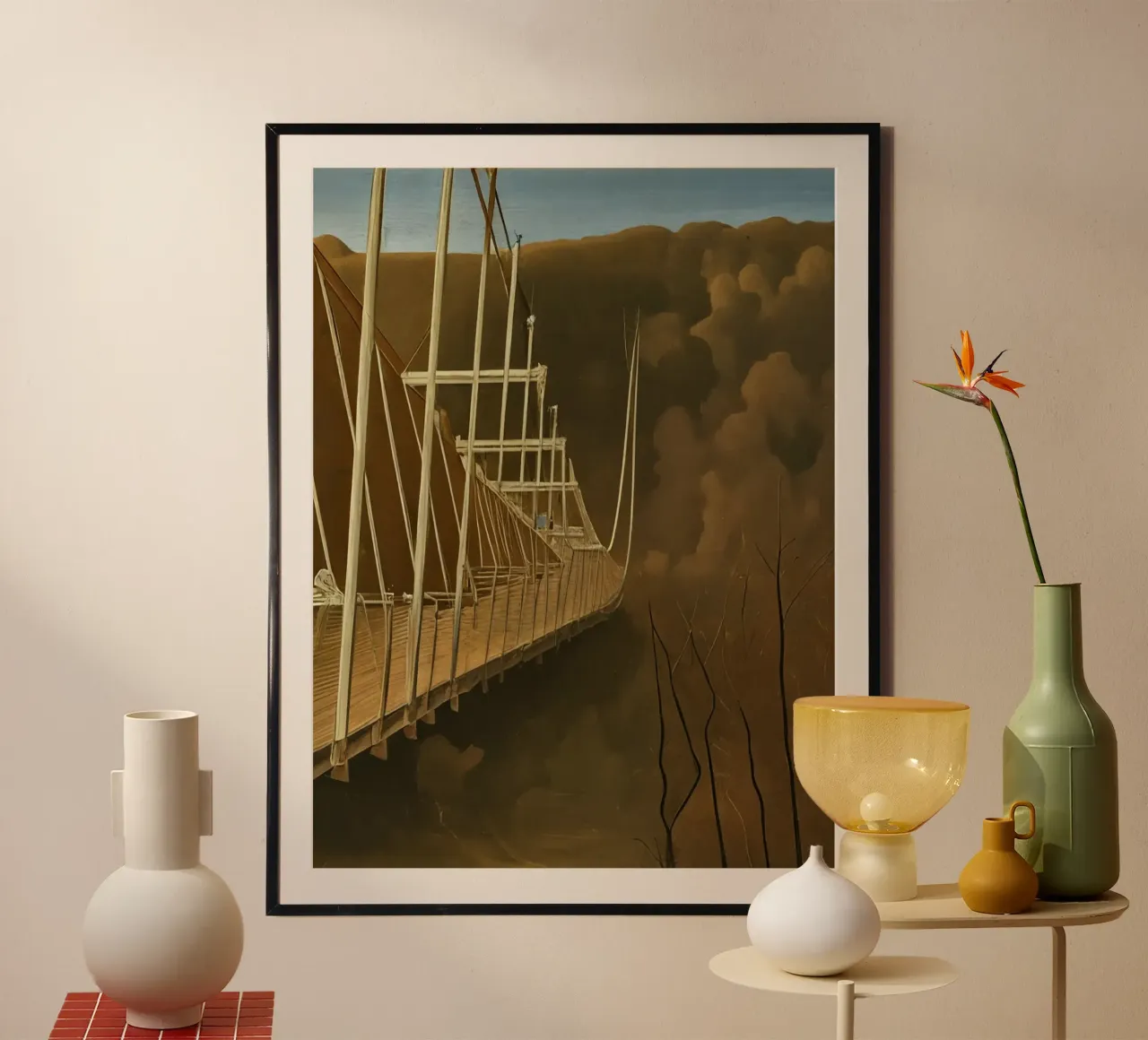 Fussgängerbrücke_Willingen_1 Poster mit Kunststoffrahmen von Impressionismus by LK