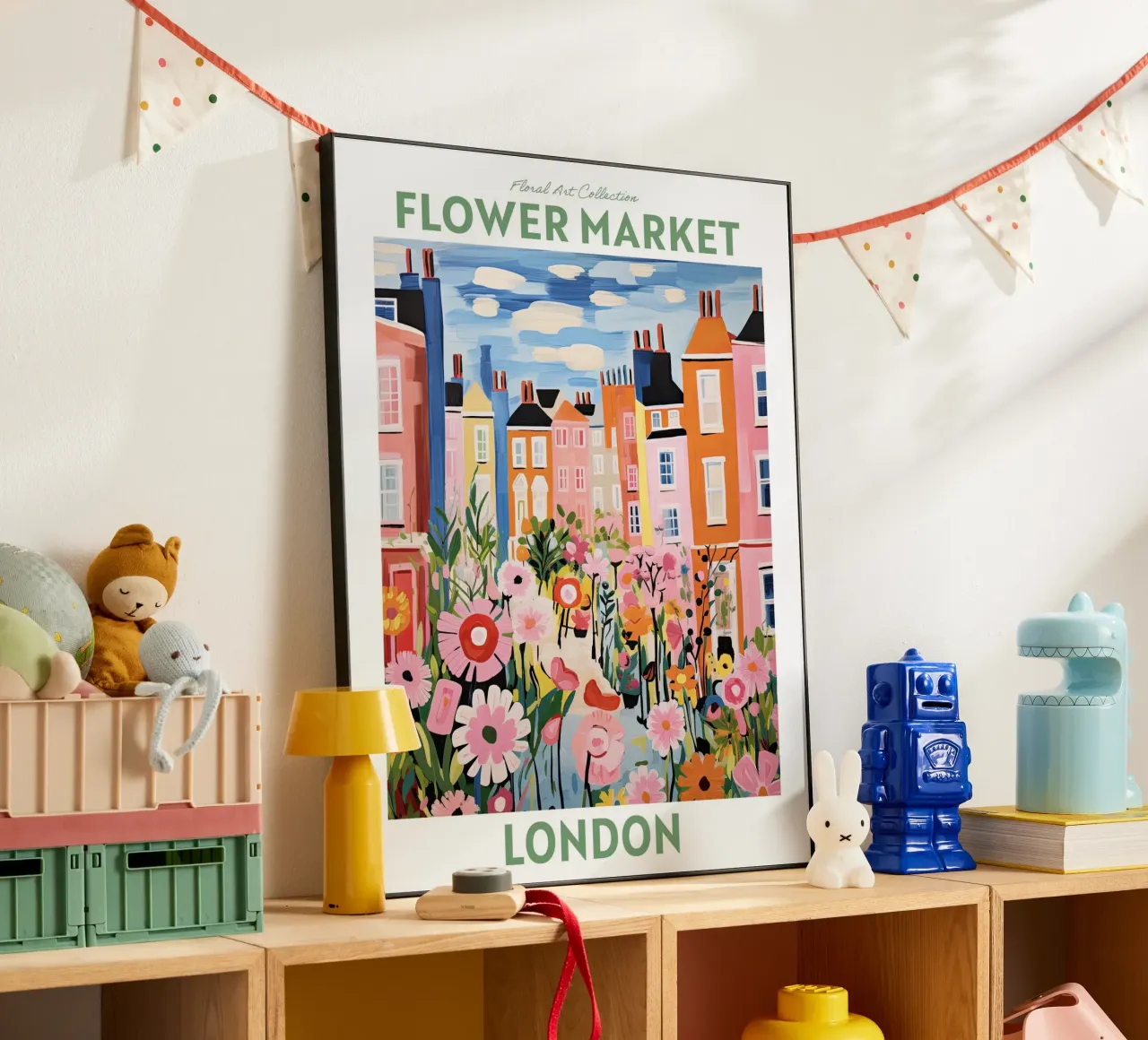 Mercato dei fiori, Londra, Inghilterra, Viaggio botanico alluminio dibond da Peaches Art Prints
