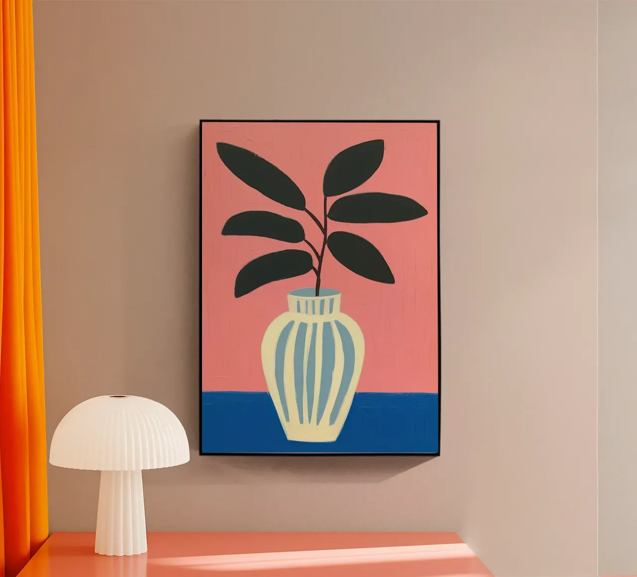 Botanical Abstract Pink Minimalist Henri Matisse Style acrylic glass by Euphoria Theresa