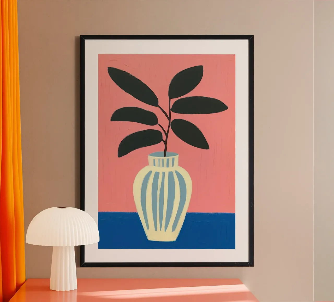 Botánico Abstracto Rosa Minimalista Estilo Henri Matisse hahnemühle de Euphoria Theresa