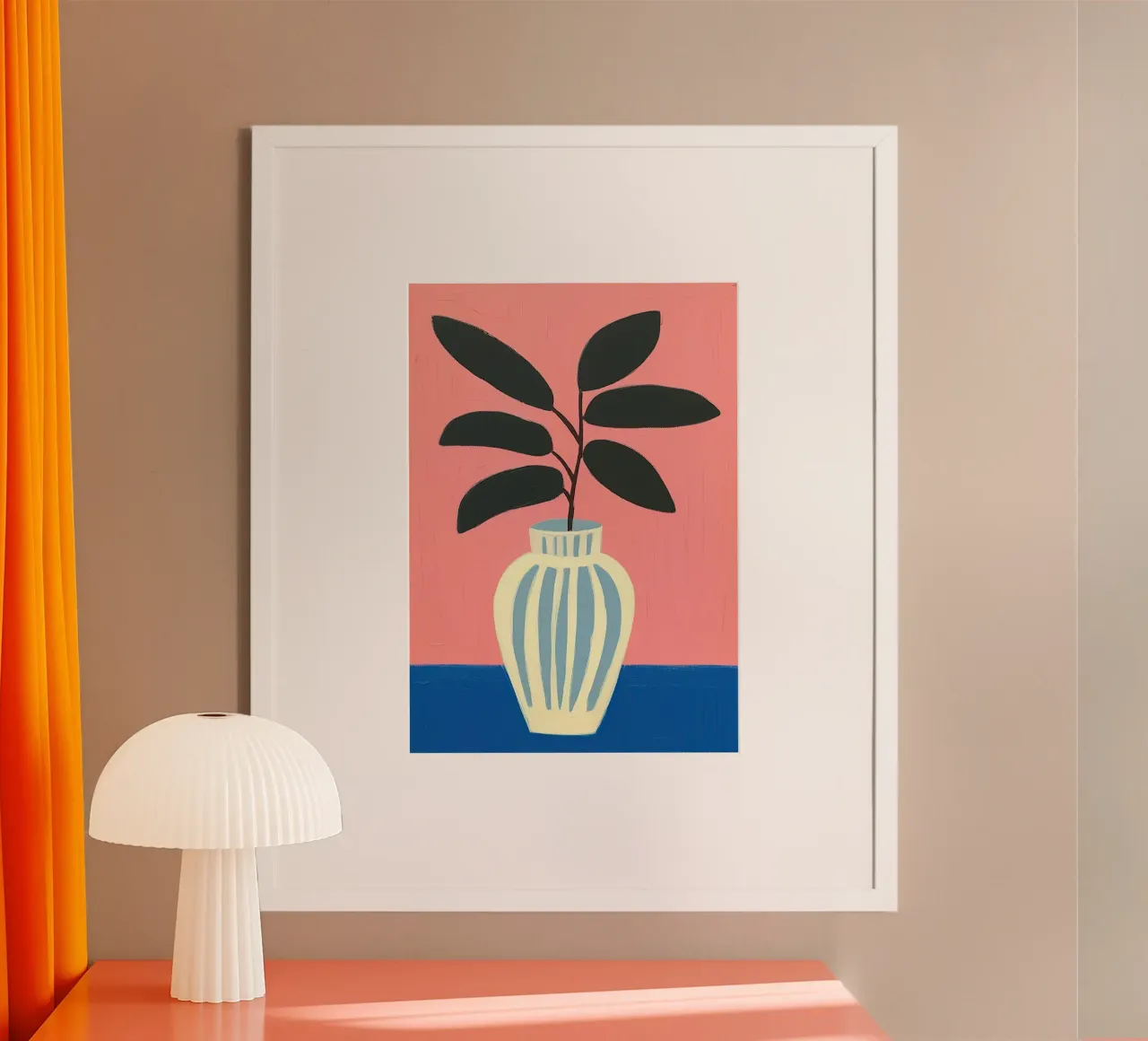 Botánico Abstracto Rosa Minimalista Estilo Henri Matisse hahnemühle de Euphoria Theresa