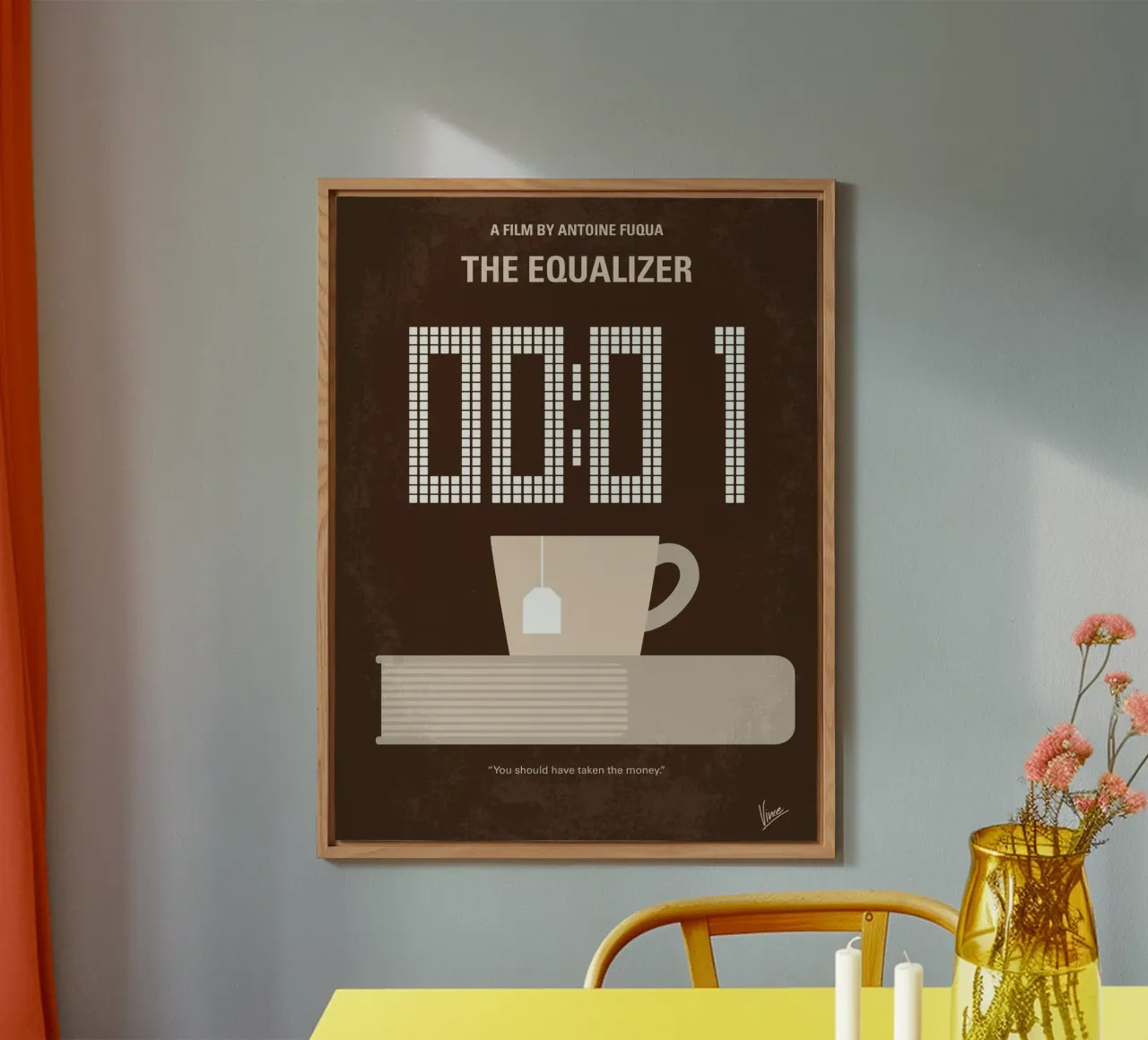 No973 My THE EQUALIZER minimal movie poster alluminio dibond da Chungkong