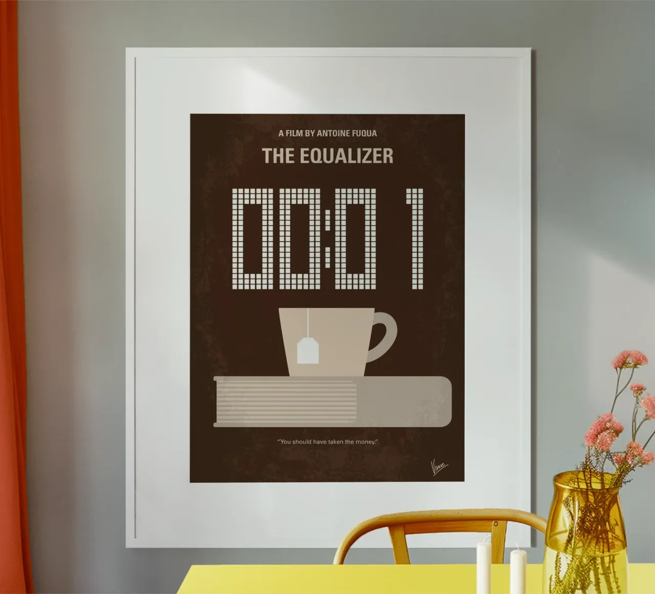 No973 My THE EQUALIZER minimal movie poster carta hahnemühle da Chungkong