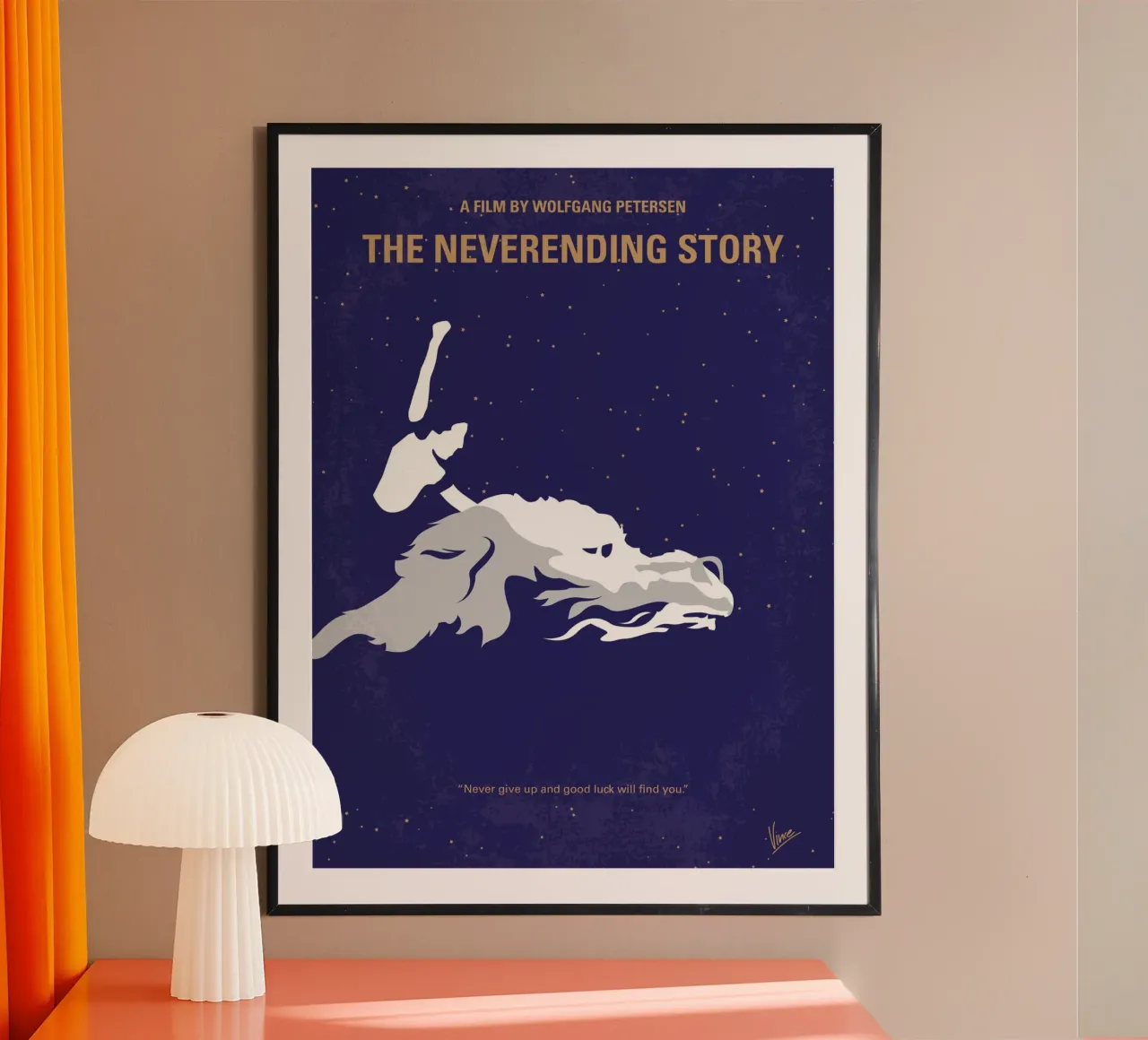 No975 My The NeverEnding Story minimal movie poster carta hahnemühle da Chungkong
