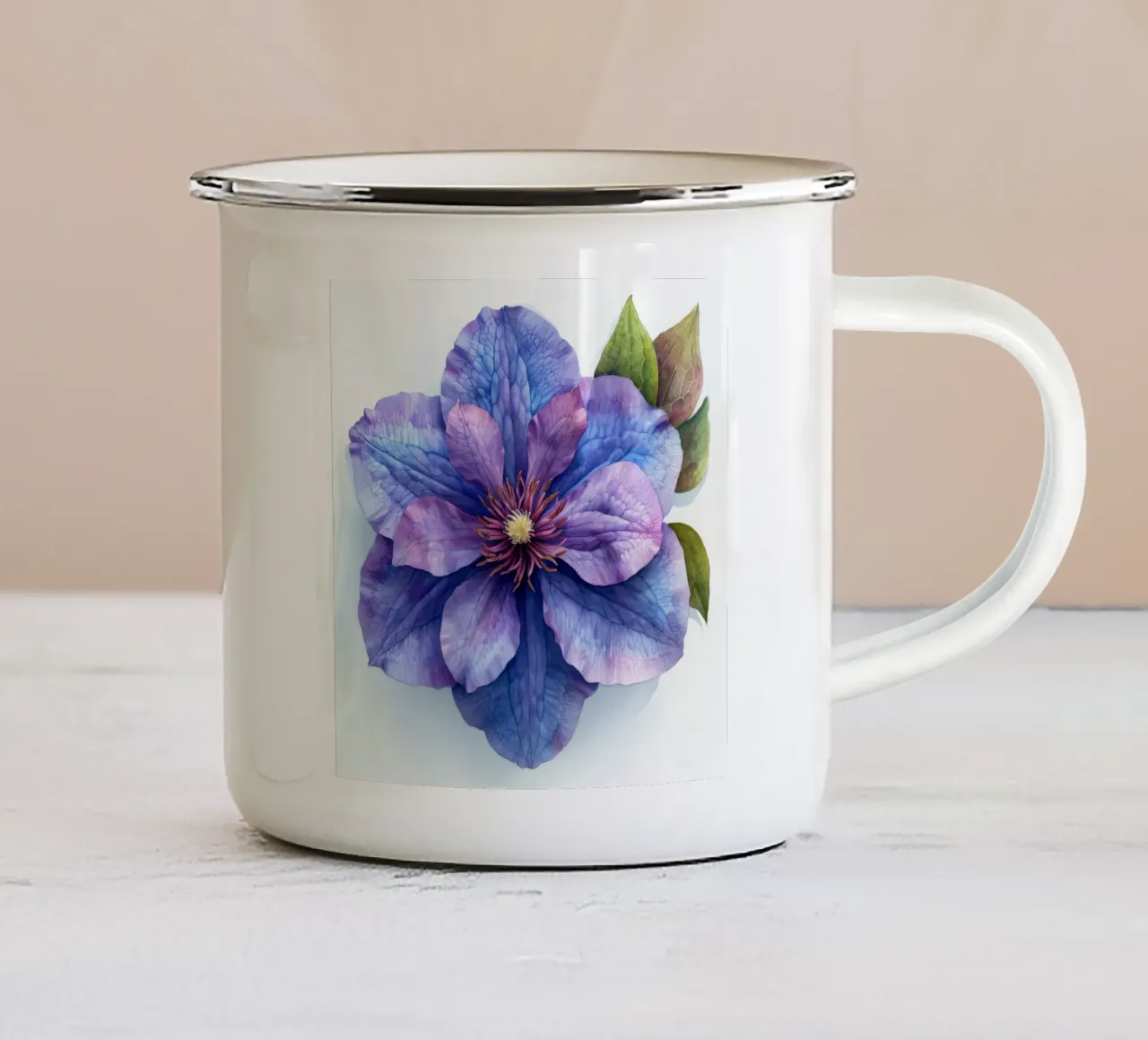 Fiore di Clematide 2 tazza in smalto da Bold Blooms
