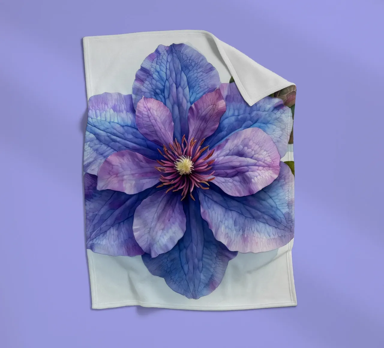 Fiore di Clematide 2 coperta in pile da Bold Blooms