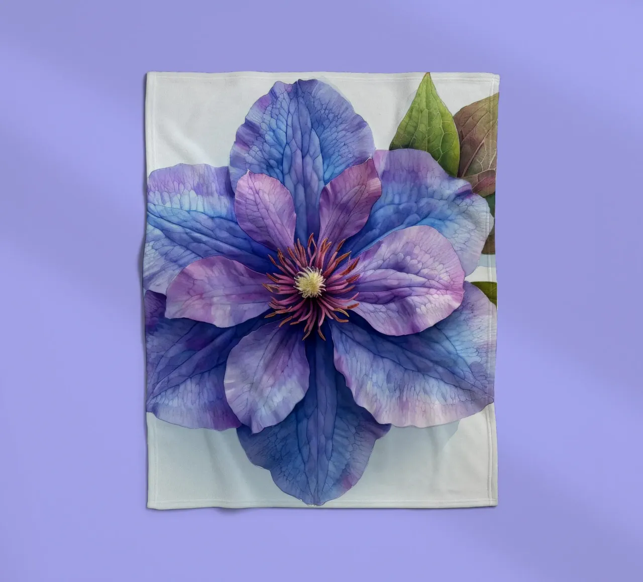 Fiore di Clematide 2 coperta in pile da Bold Blooms