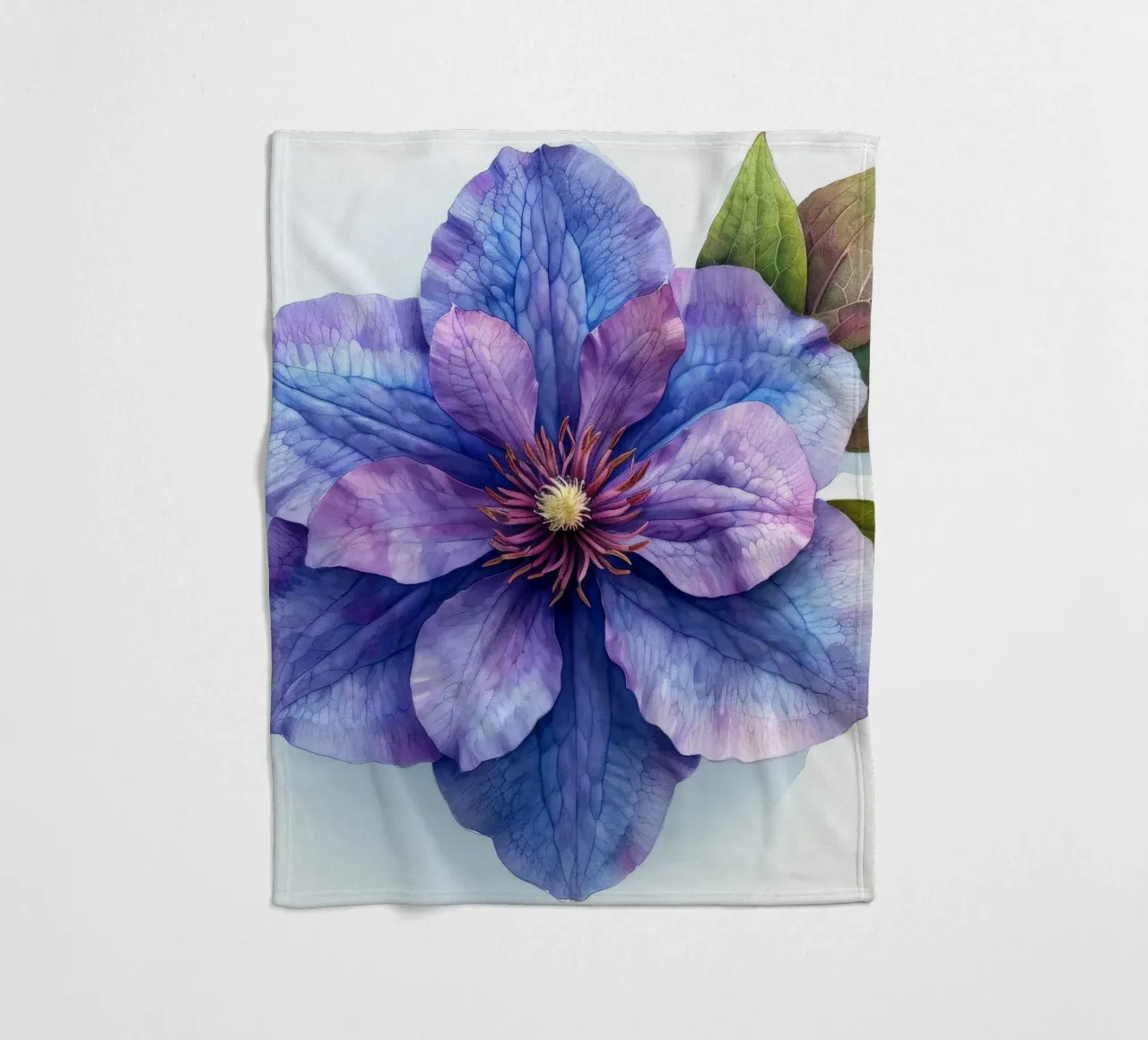 Fiore di Clematide 2 coperta in pile da Bold Blooms