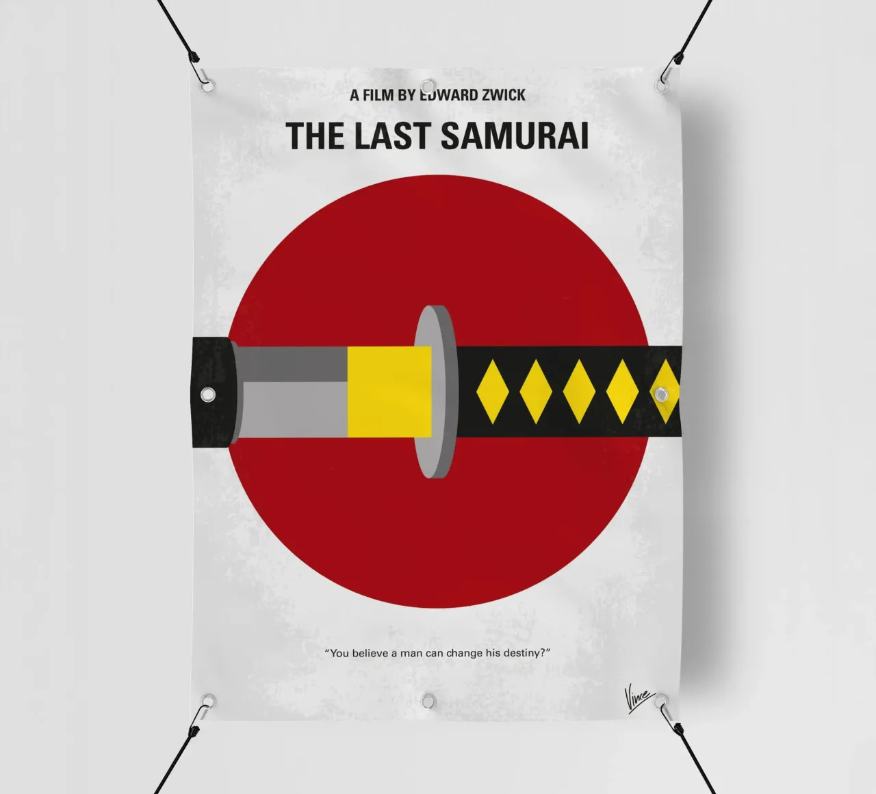 No980 My Last Samurai minimal movie poster telo in pvc da Chungkong