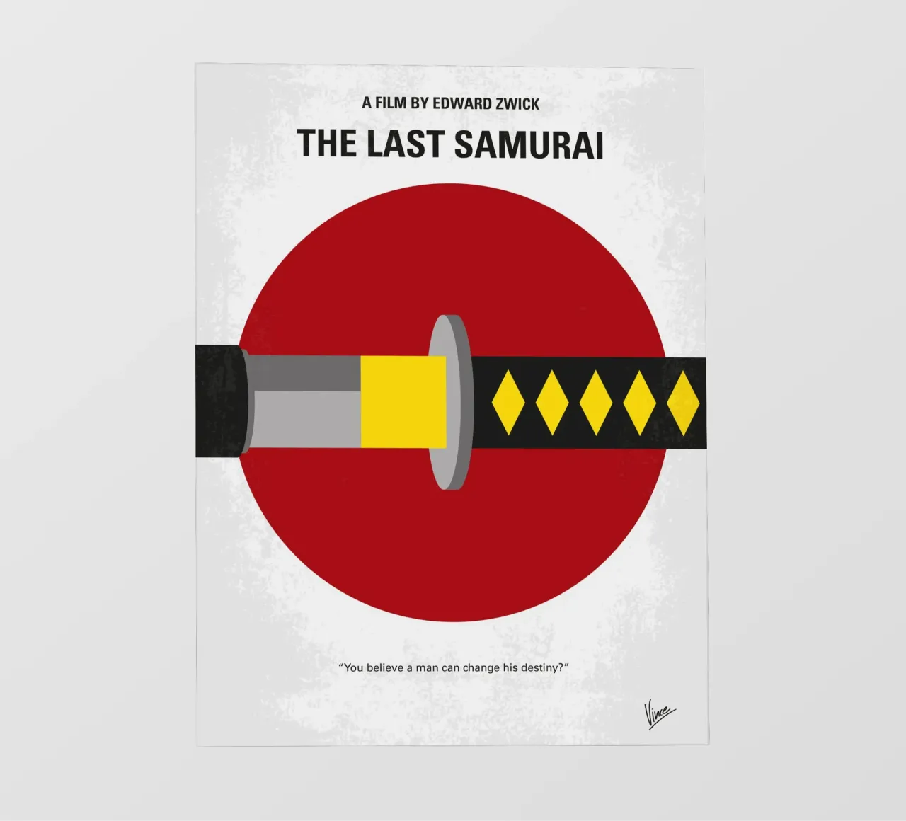 No980 My Last Samurai minimal movie poster telo in pvc da Chungkong