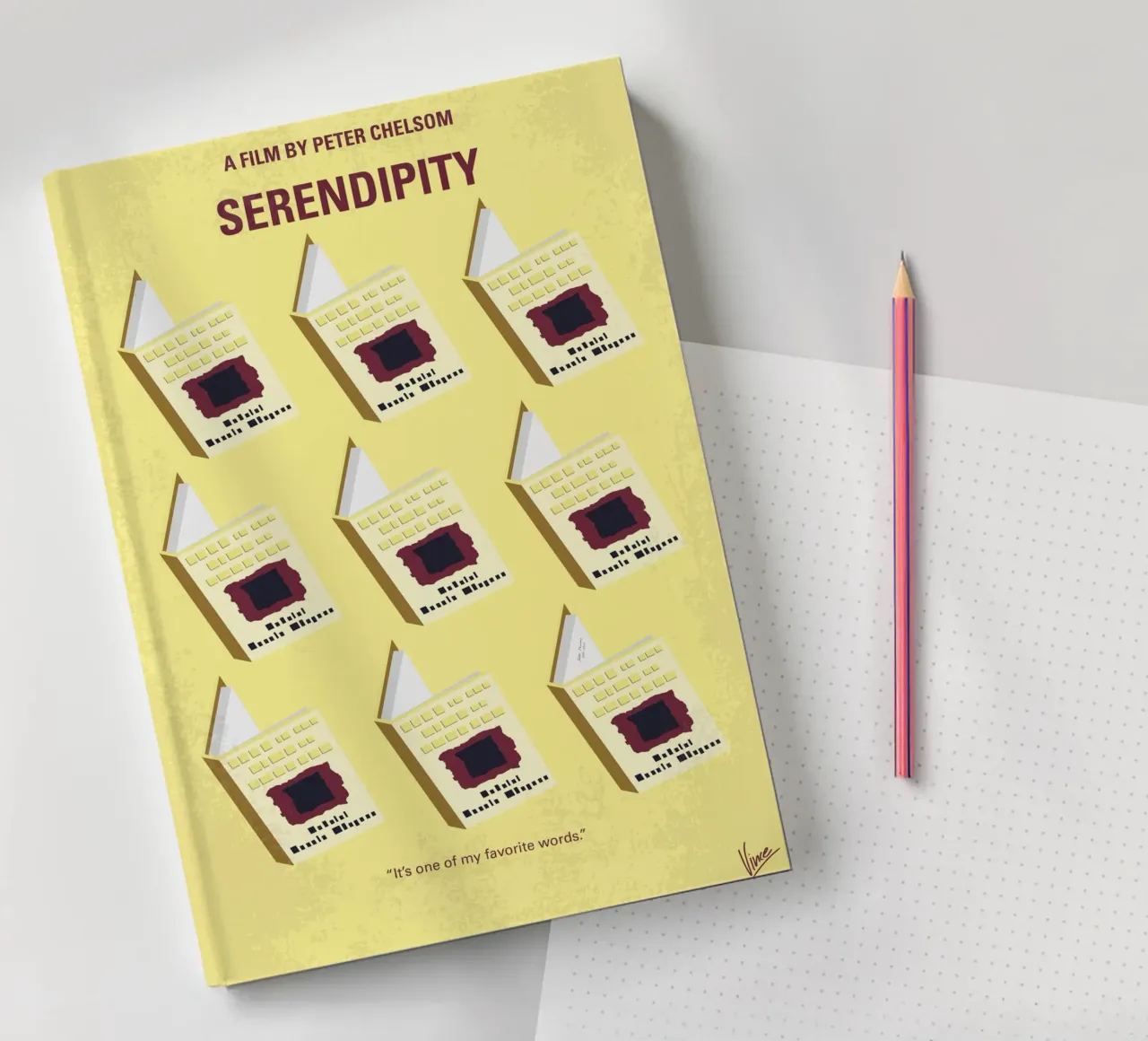 No981 My Serendipity minimal movie poster notebook by Chungkong
