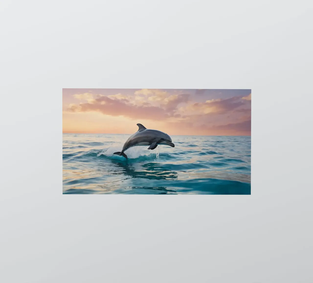 Delphin springt anmutig über die Meeresoberfläche Sonnenuntergang Sticker von DesignDoodle