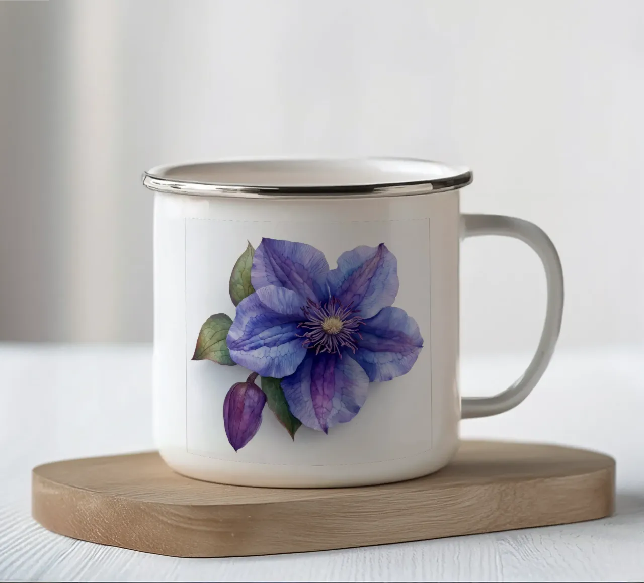 Fiore di clematide 4 tazza in smalto da Bold Blooms