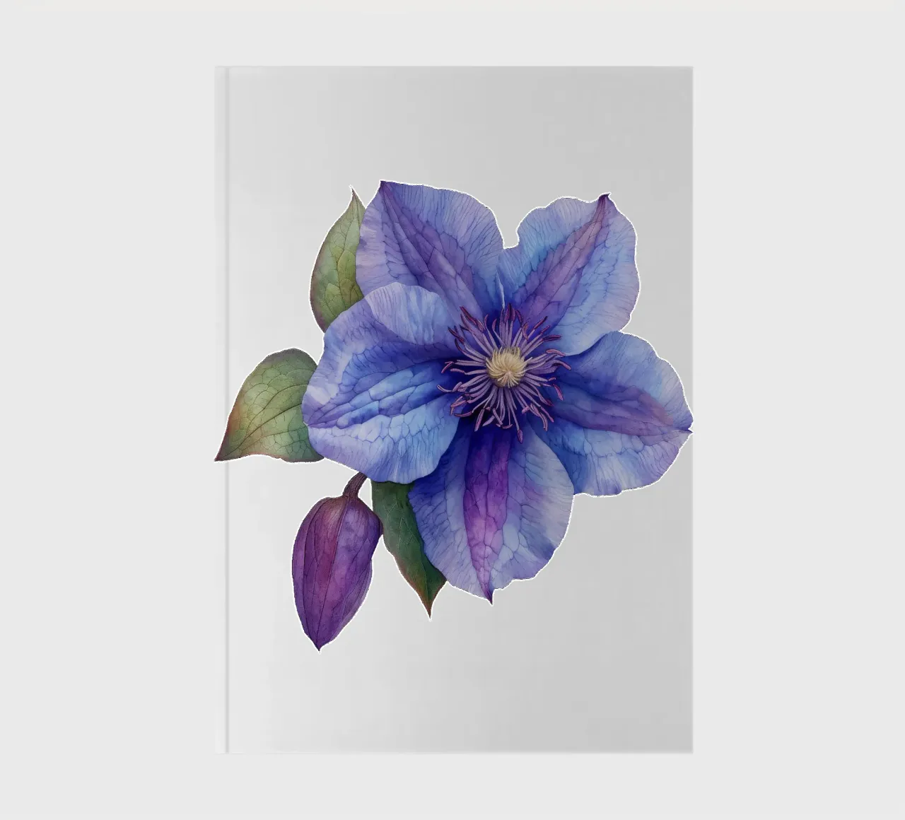 Clematis Flower 4 notebook by Bold Blooms
