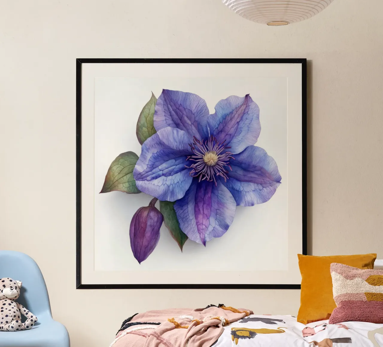 Fiore di clematide 4 poster con telaio in plastica da Bold Blooms