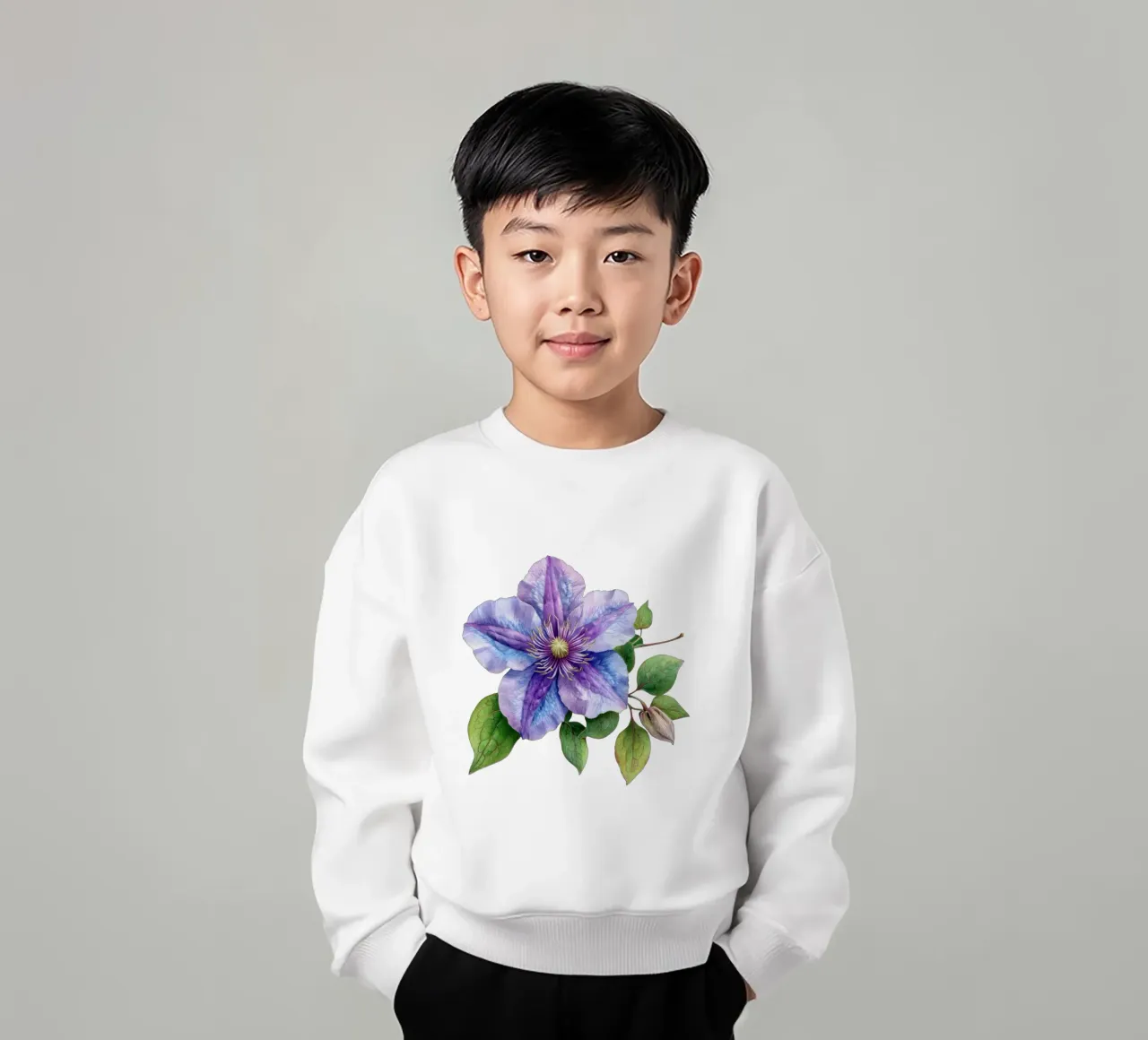 Fiore di clematide 1 felpa bambino da Bold Blooms